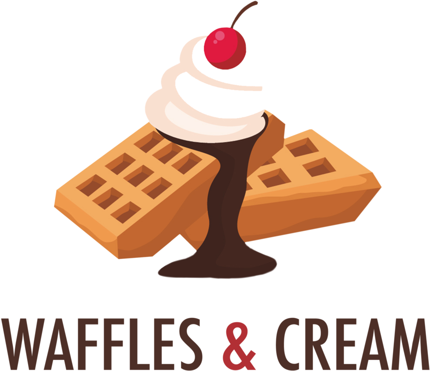 Wafflesand Cream Dessert Illustration