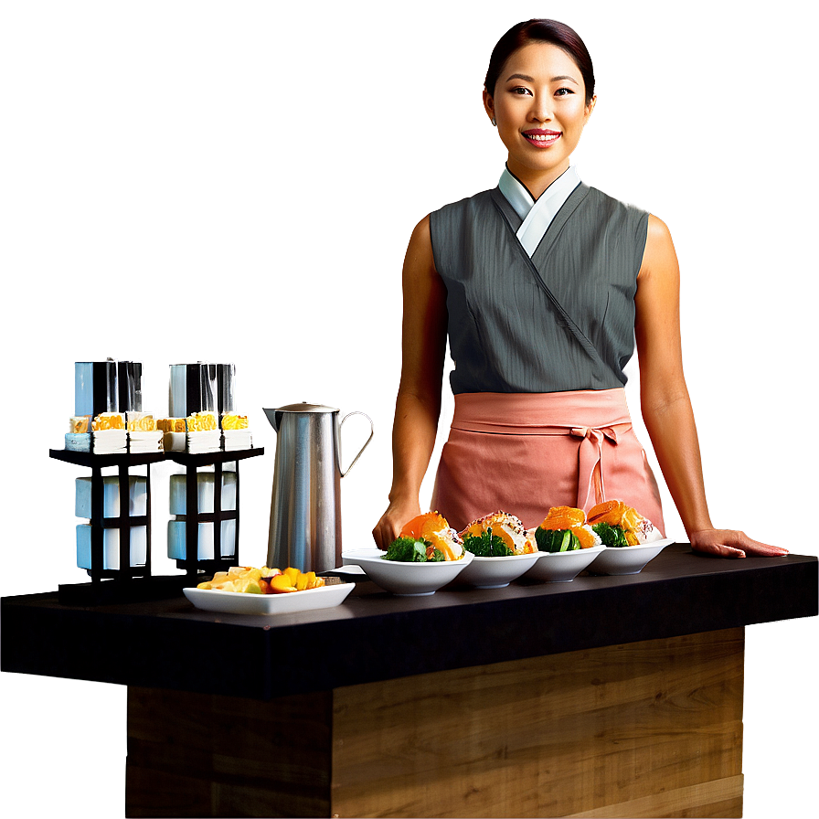 Waitress In Sushi Bar Png 46