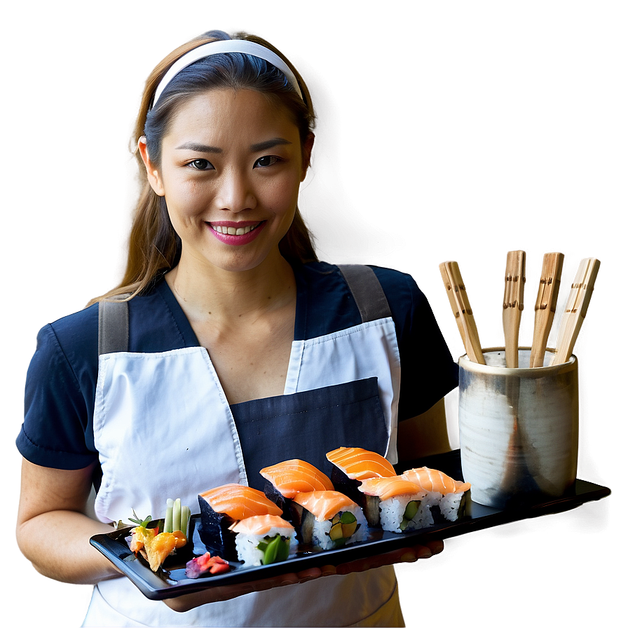 Waitress In Sushi Bar Png Dye