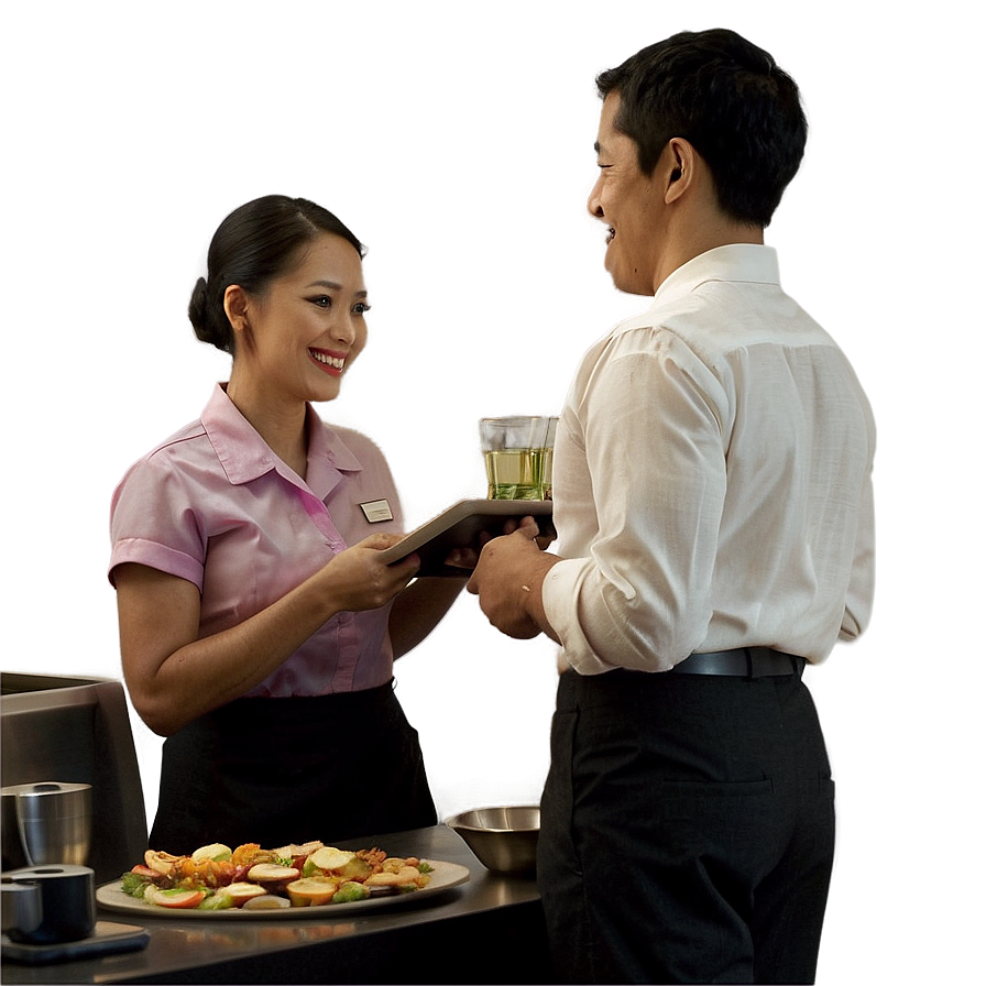 Waitress Serving Customers Png 06272024