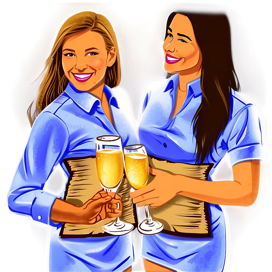 Waitress With Champagne Png 06272024