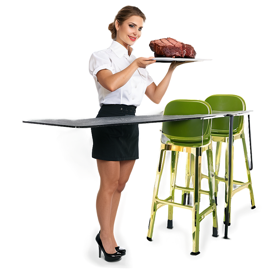 Waitress With Steak Png Xpb