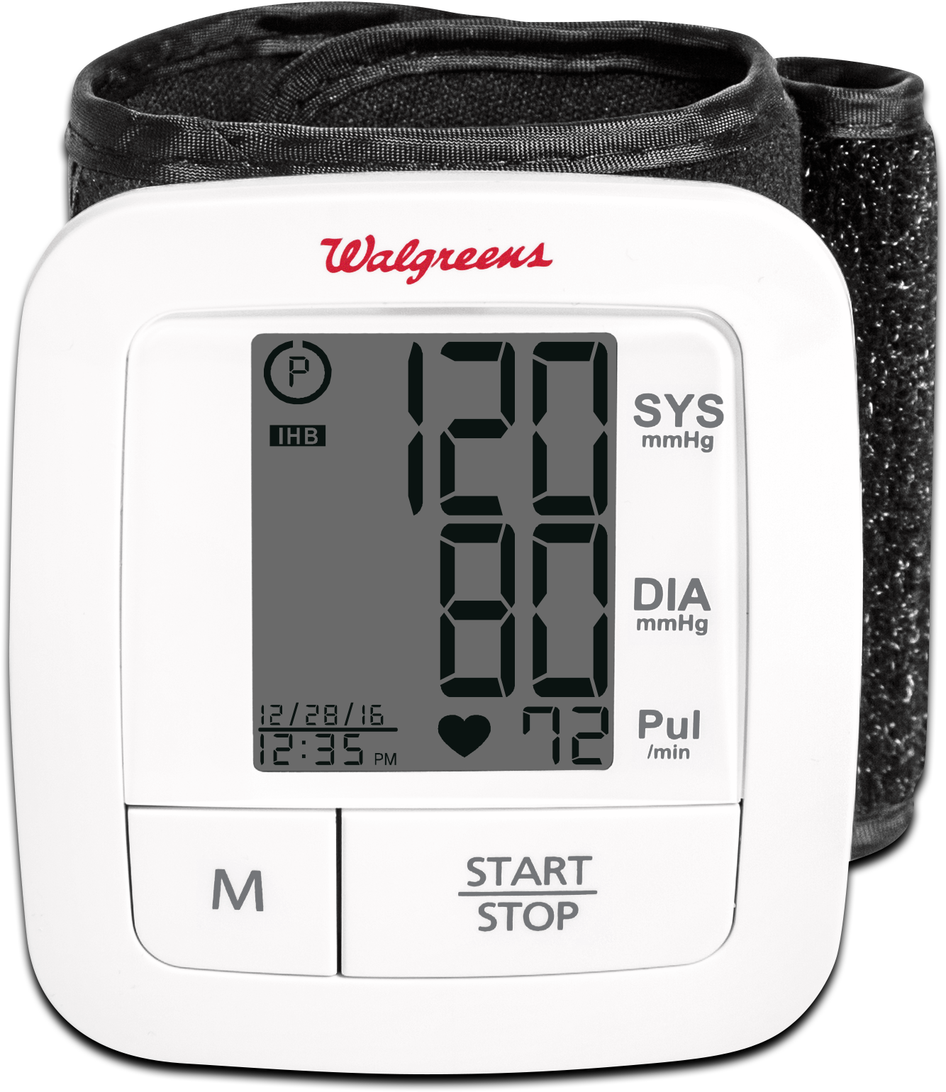 Walgreens Blood Pressure Monitor Display PNG image with a transparent background, free high-resolution download