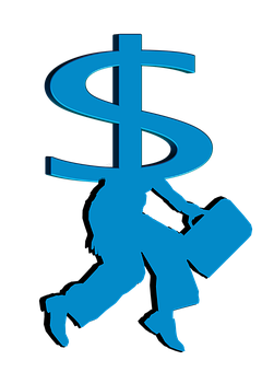 Walking Dollar Sign Silhouette PNG with transparent background