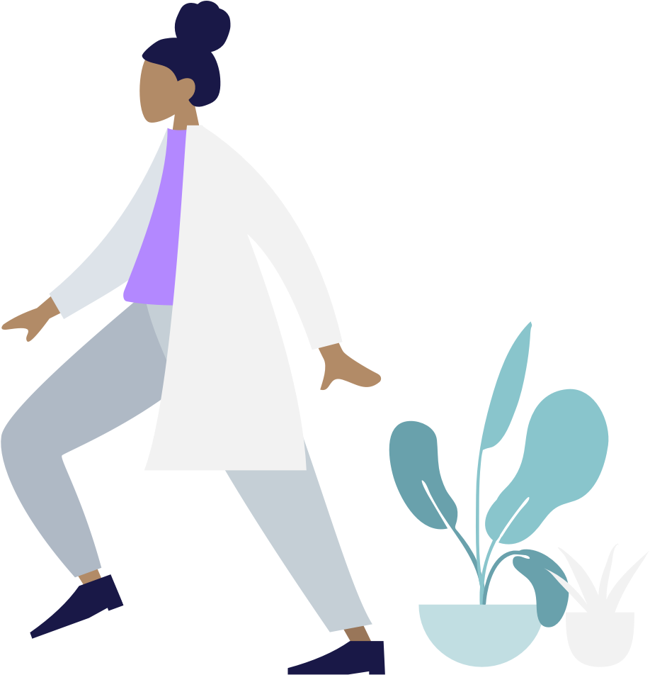 Walking Scientist Vector Illustration