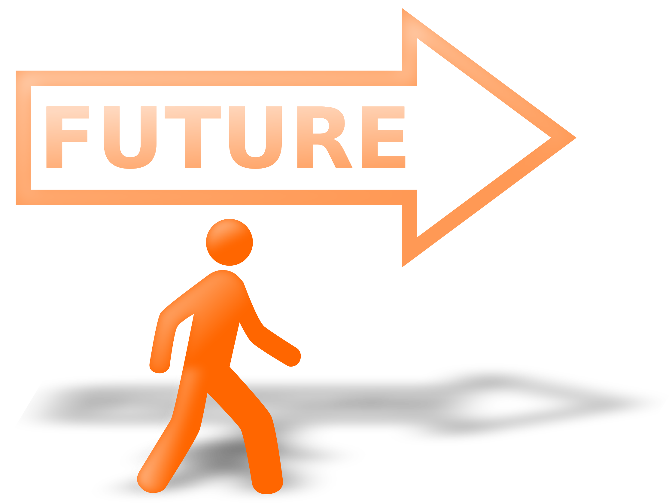 Walking Towards Future Concept PNG with transparent background