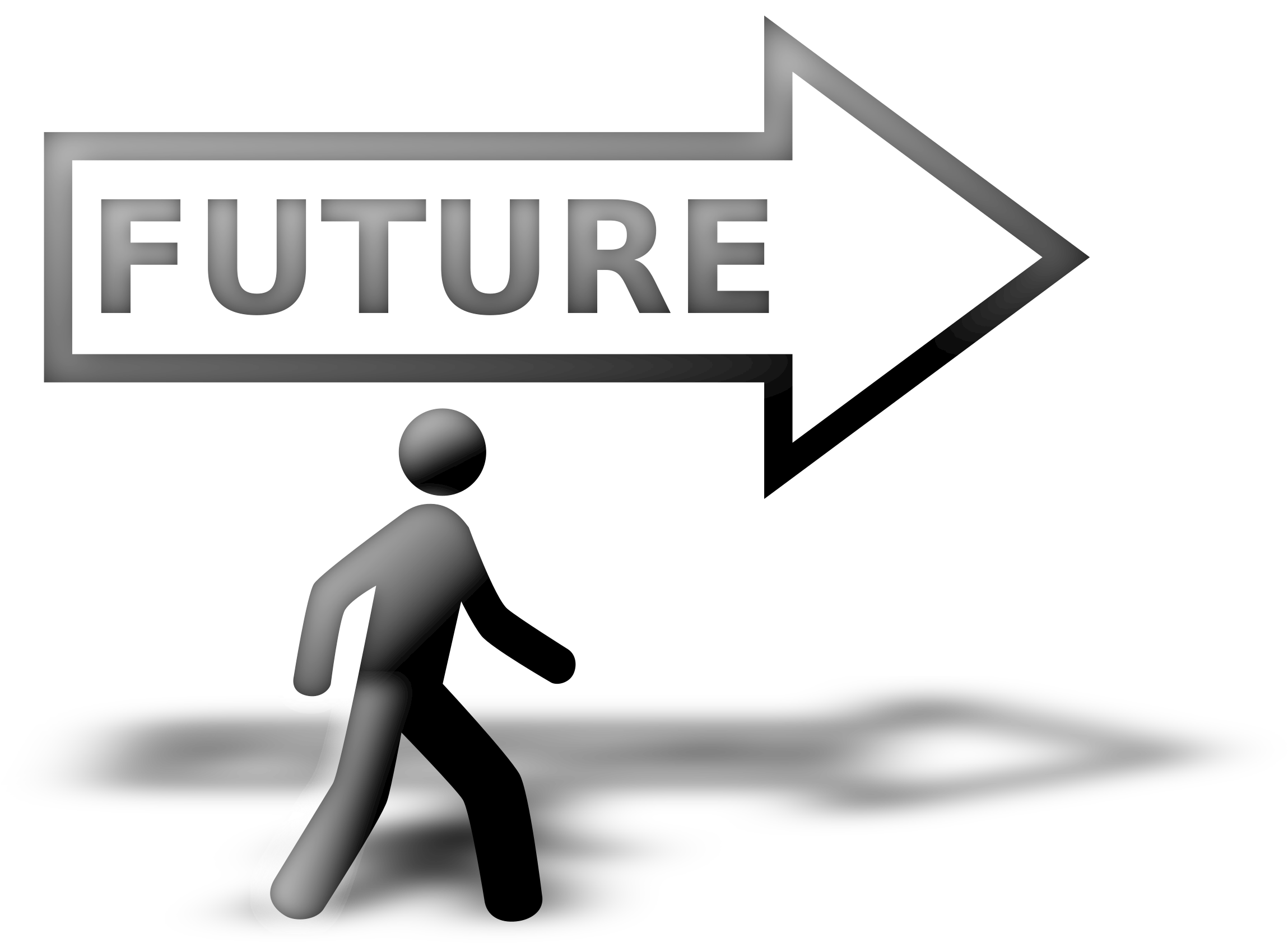 Walking Towards Future Sign PNG with transparent background
