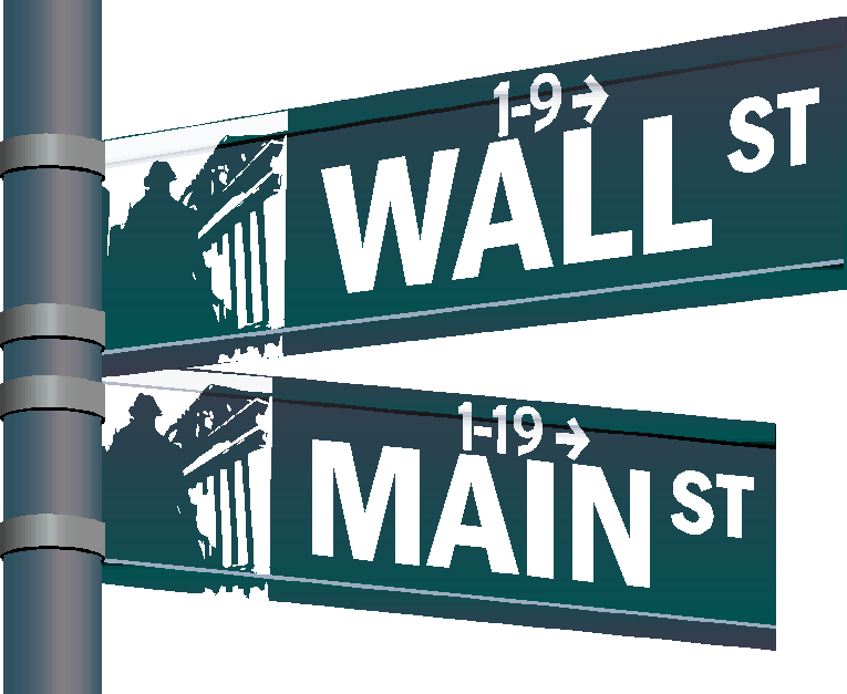 Wall Streetand Main Street Signs