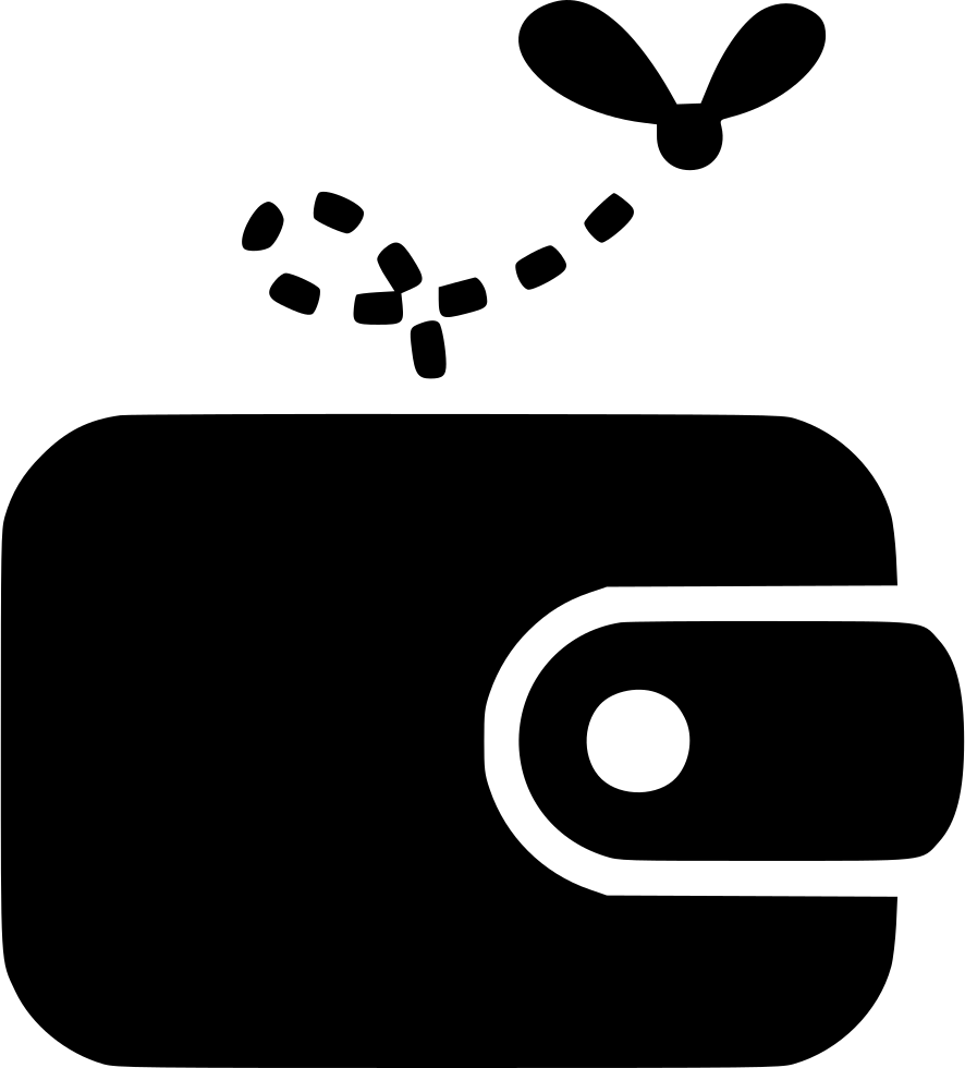 Wallet Icon Losing Coins PNG with transparent background