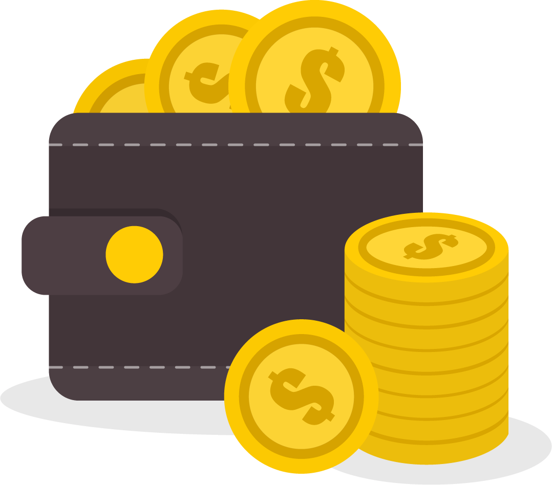 Walletand Coins Vector Illustration