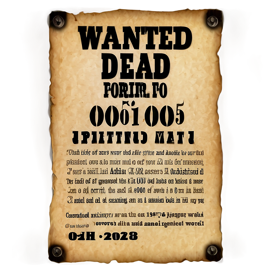 Wanted Dead Poster Png 53