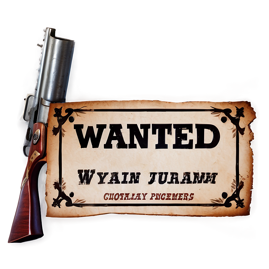 Wanted Outlaw Sign Png Khk