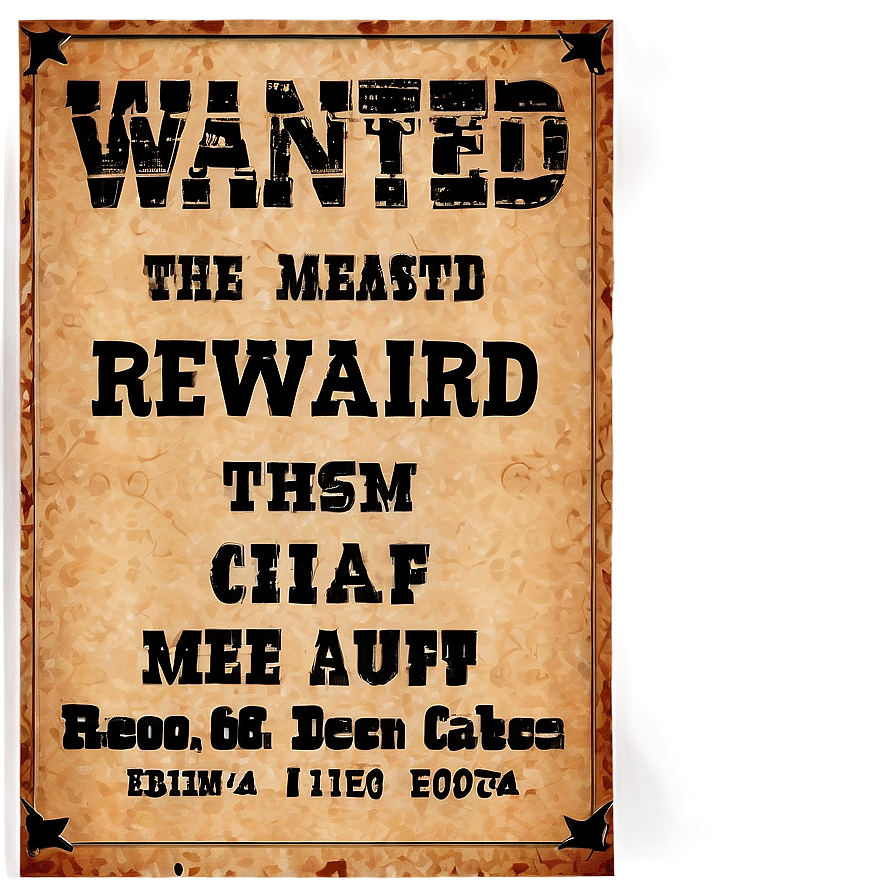 Wanted Reward Poster Png Gpe85