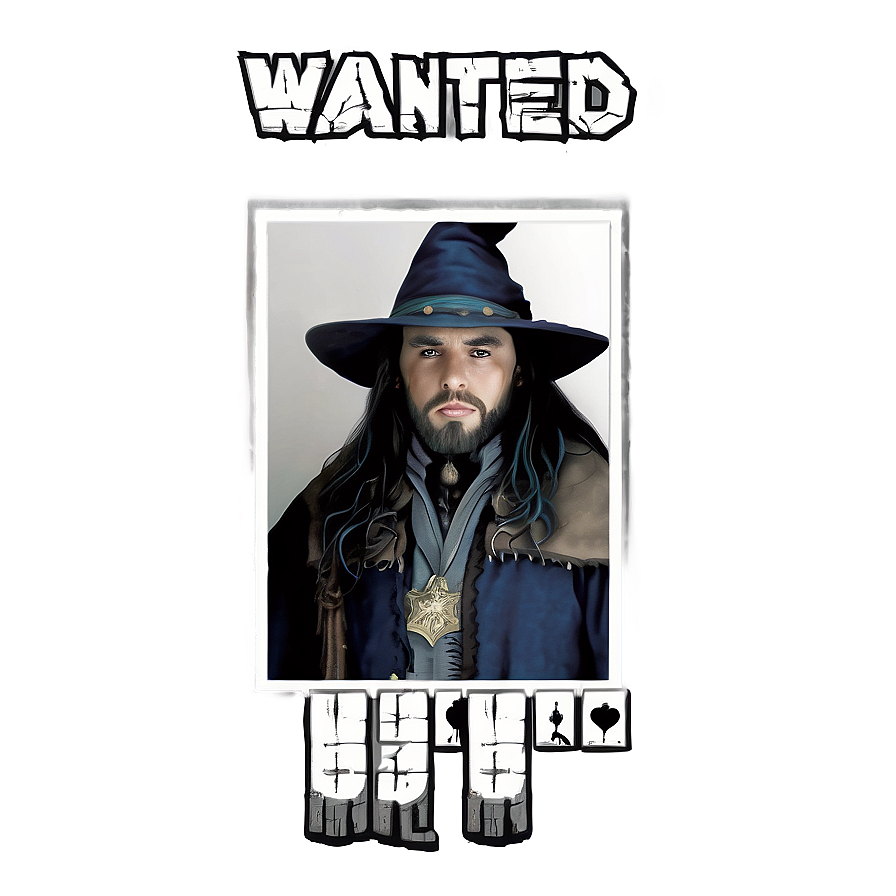 Wanted Wizard Poster Png 06112024