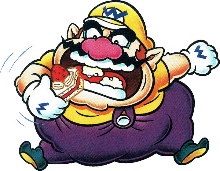 Wario_ Eating_ Strawberry_ Cake