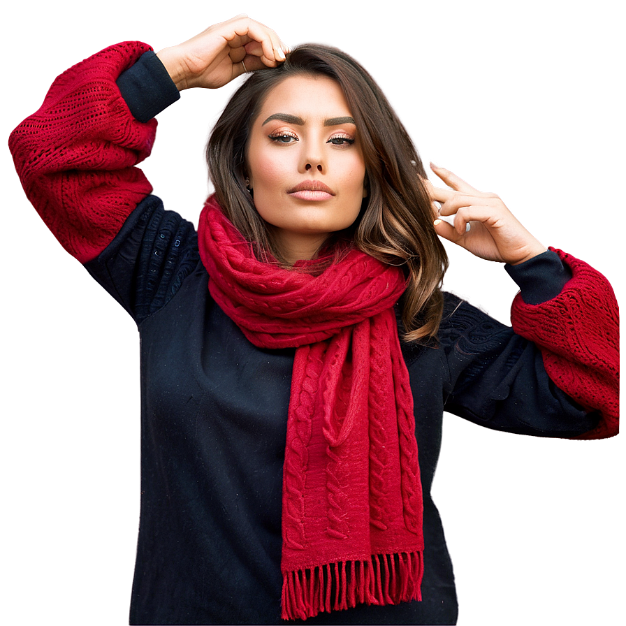 Warm Red Scarf Png 06252024