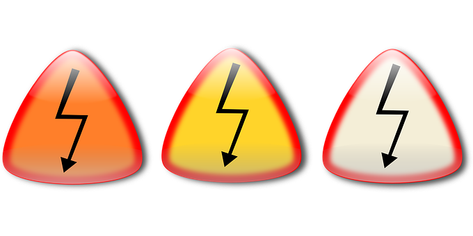 Warning Triangles Lightning Bolt Signs