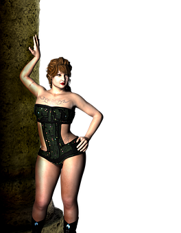 Warrior Pose Fantasy Figure PNG with transparent background