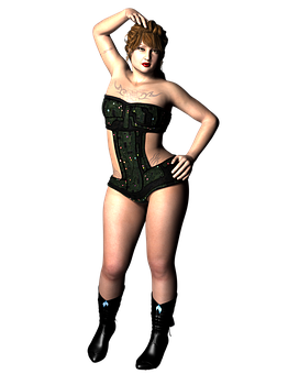 Warrior Pose Female3 D Model PNG with transparent background