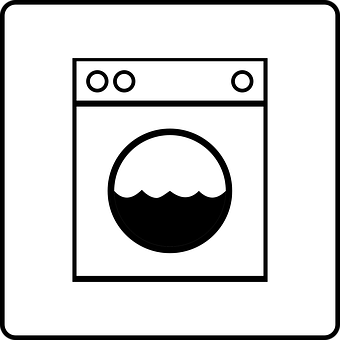 Washing Machine Icon Blackand White