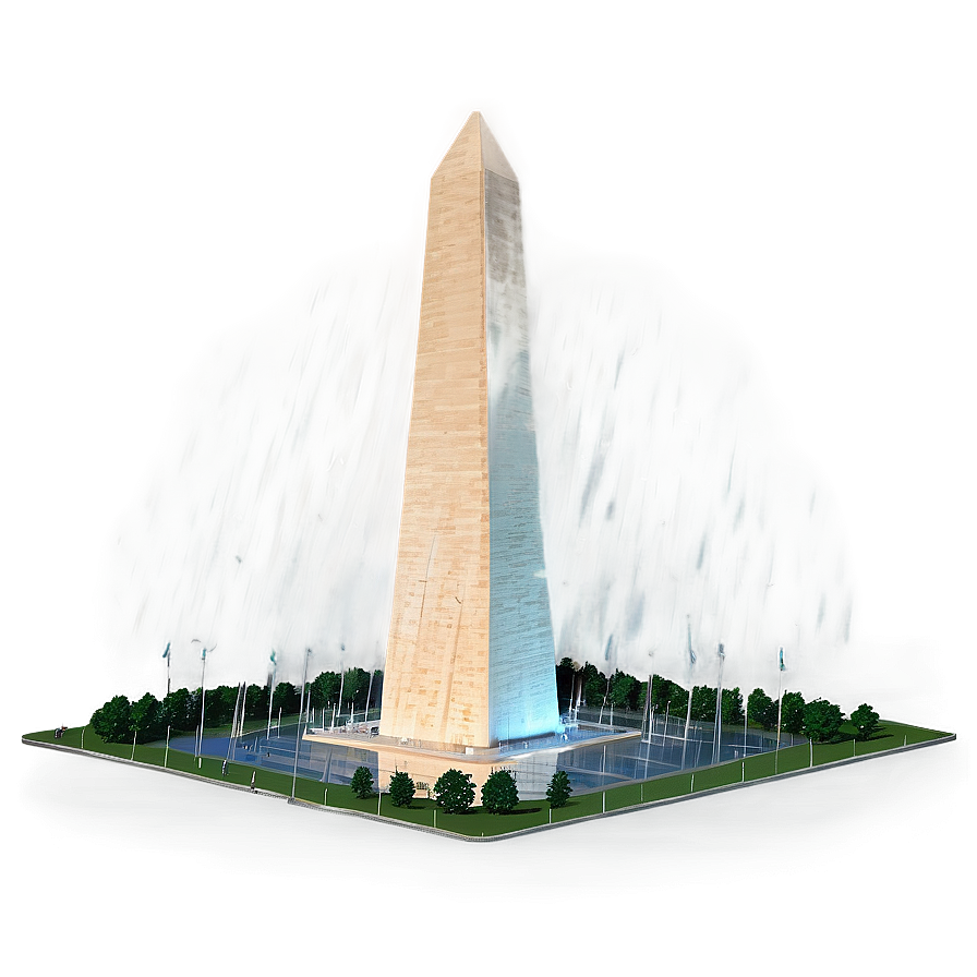 Washington Monument During Rain Png 06202024