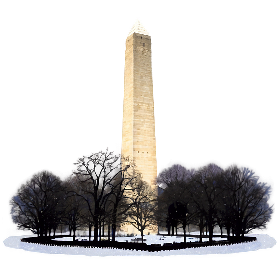 Washington Monument In Winter Wonderland Png 90