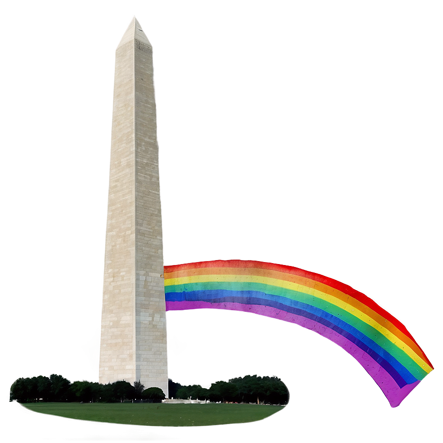 Washington Monument With Rainbow Background Png 64