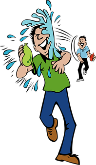 Water Balloon Splash Cartoon PNG with transparent background