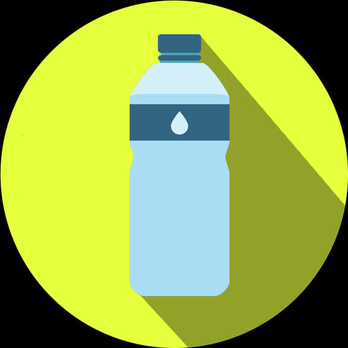 Water Bottle Icon Yellow Background