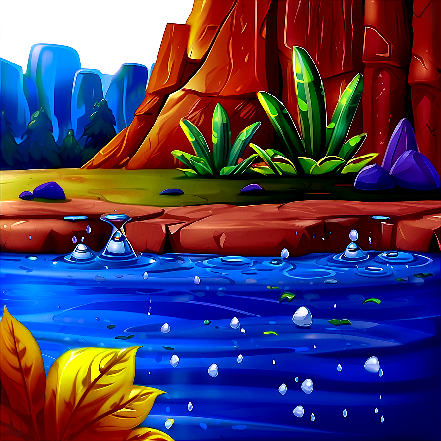 Water Cartoon Scene Png Jpw