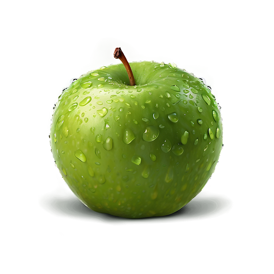 Water Droplets On Green Apple Png 58