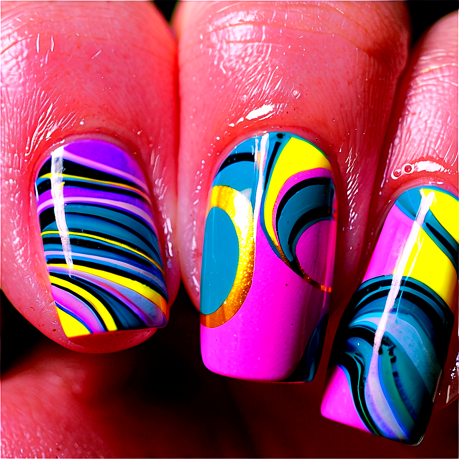 Water Marble Nail Art Png Kvl77