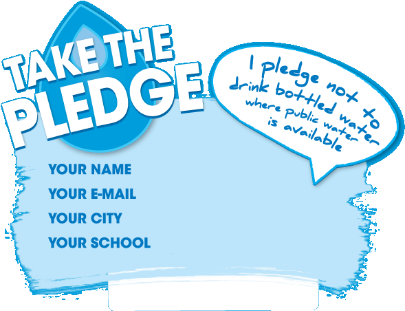 Water Pledge Promotion PNG with transparent background