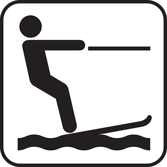 Water Skiing Symbol Sign PNG with transparent background