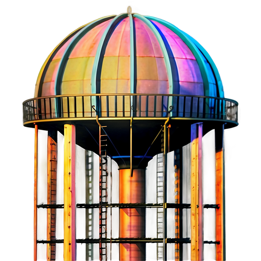 Water Tower At Twilight Png Xwj51