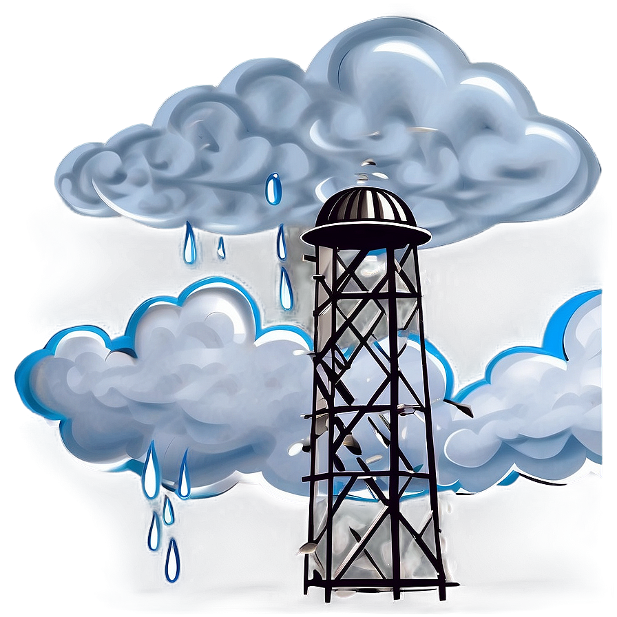 Water Tower Storm Clouds Png Wpk26