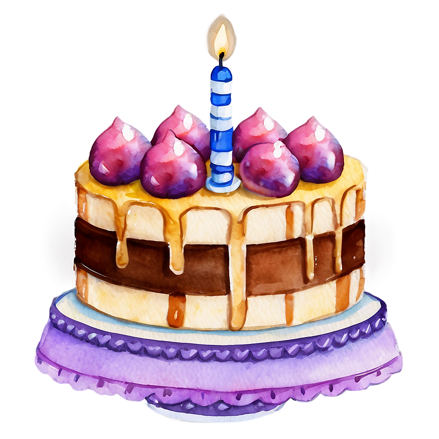 Watercolor Birthday Cake Png Oyp