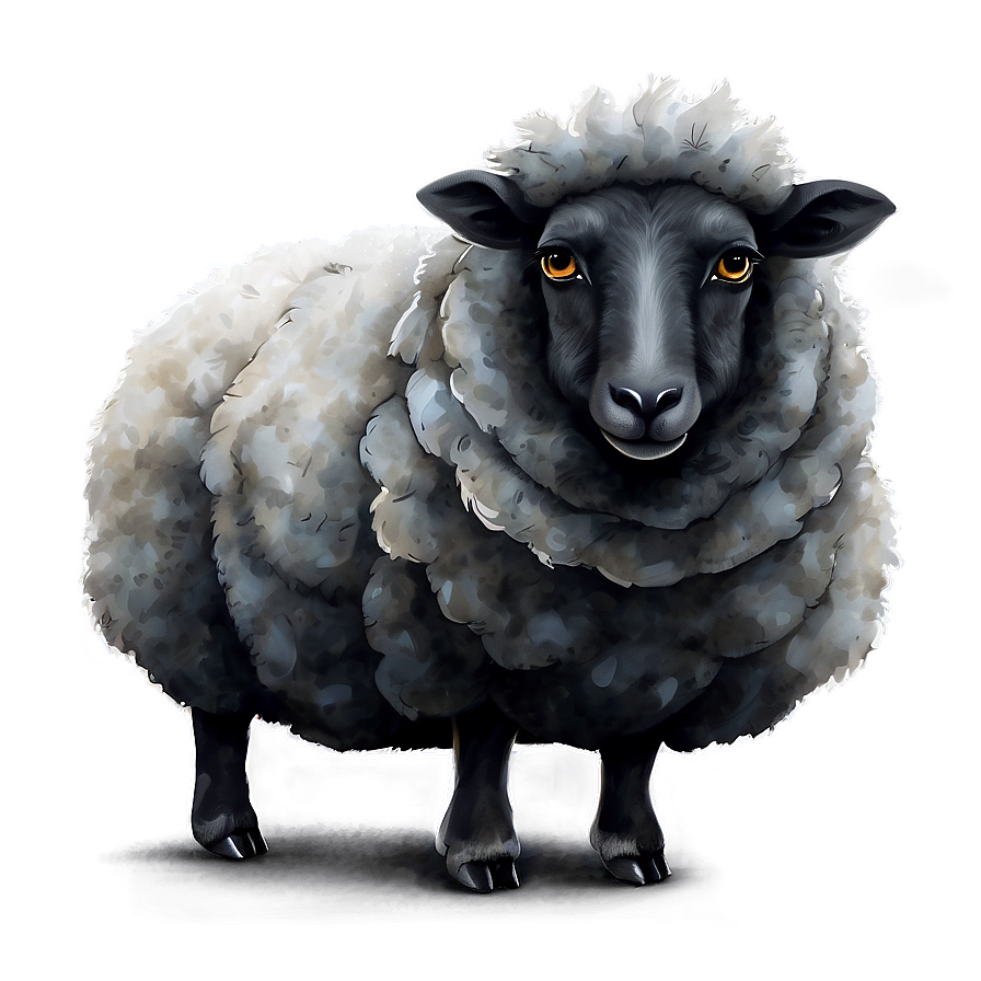 Watercolor Black Sheep Png Iay79