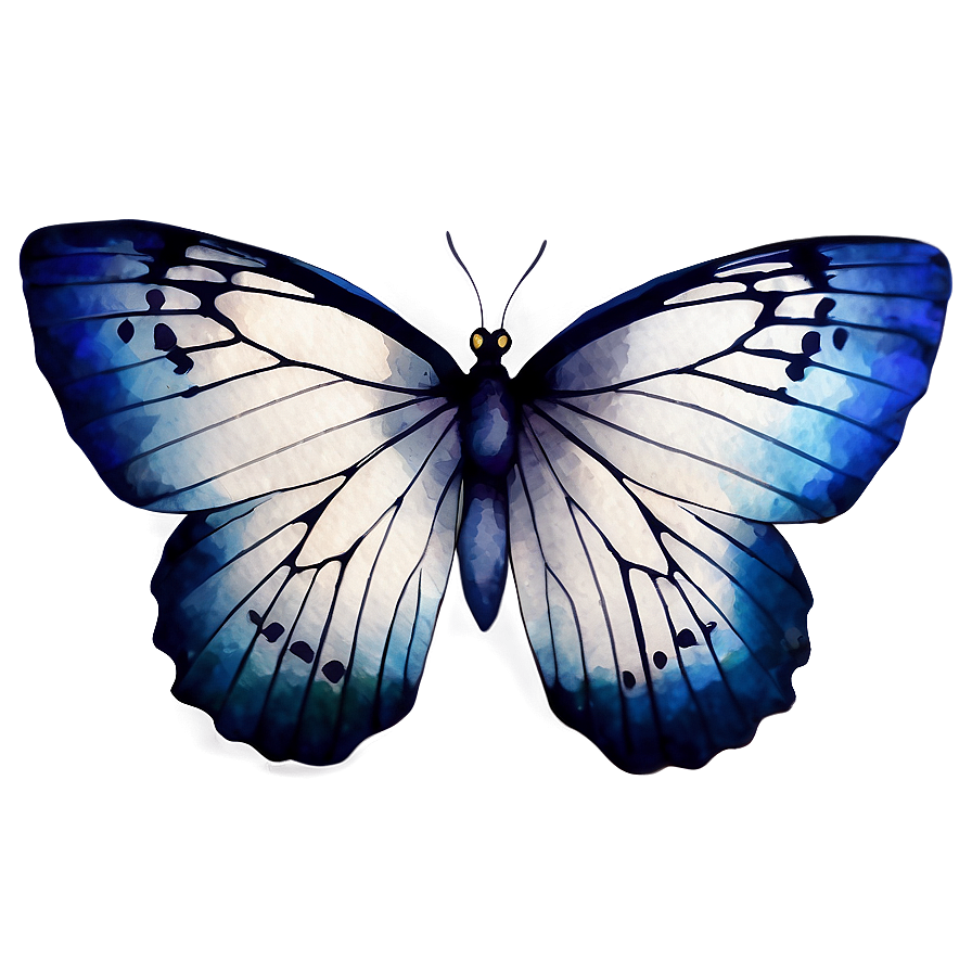 Watercolor Blue Butterfly PNG 05212024 PNG with transparent background