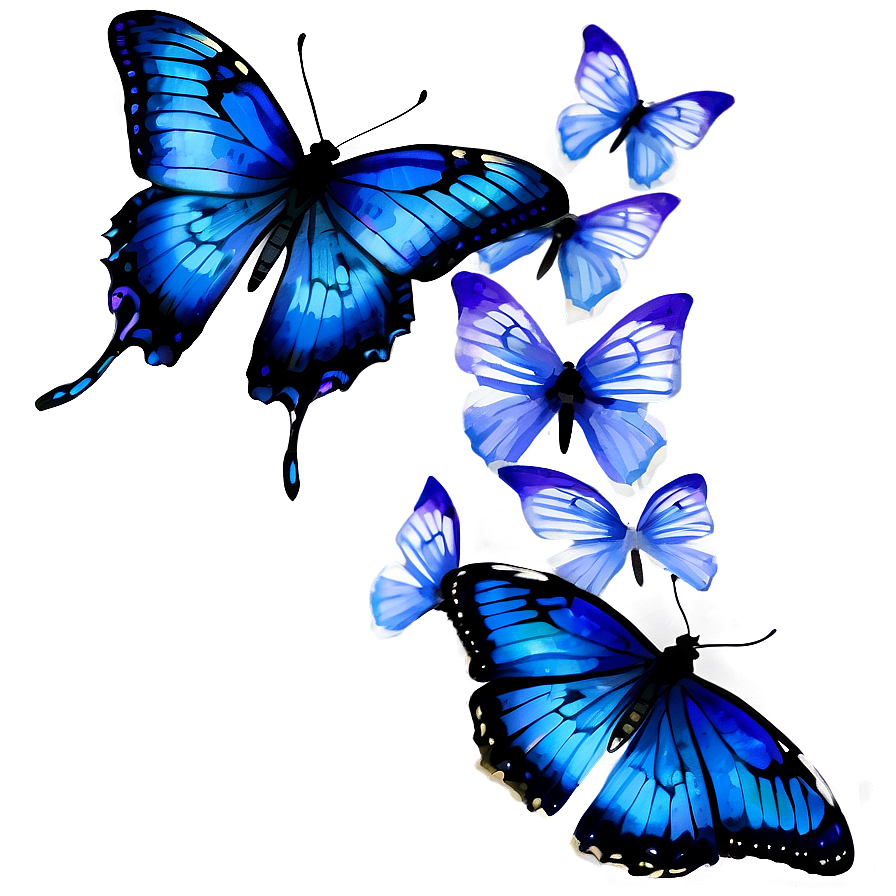 Watercolor Blue Butterfly PNG 22 PNG with transparent background