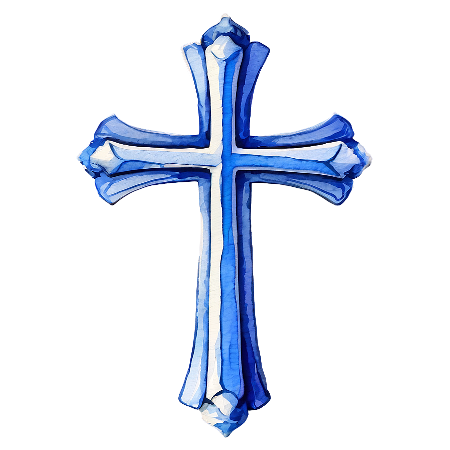 Watercolor Blue Cross Png 72