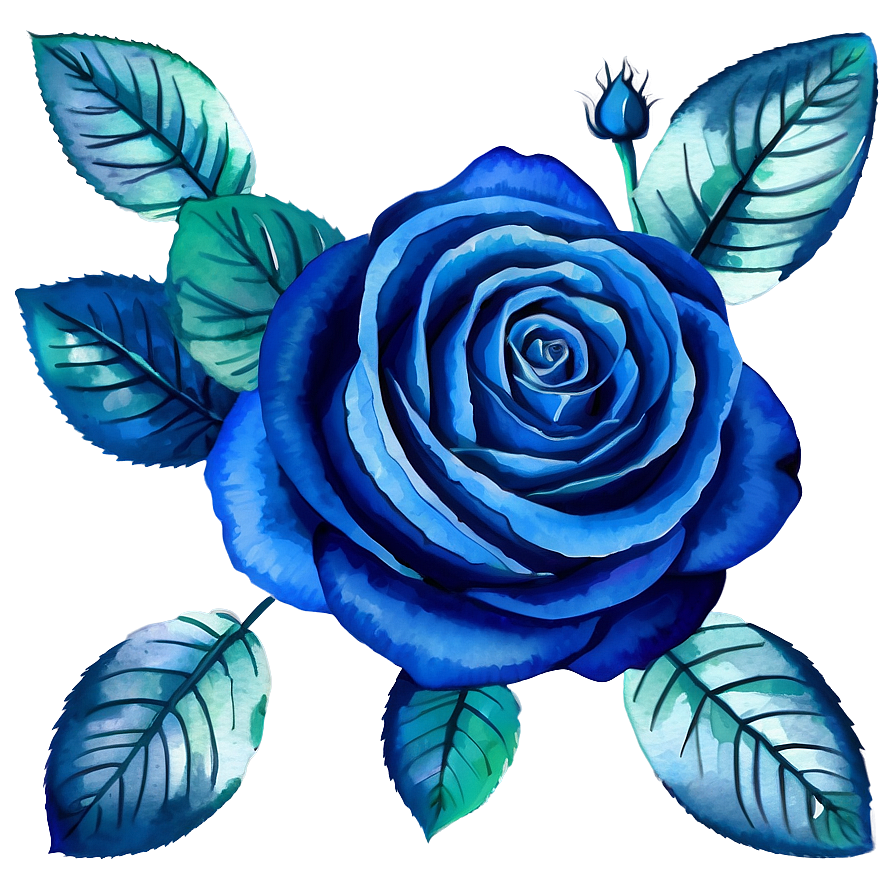 Watercolor Blue Rose Png 90