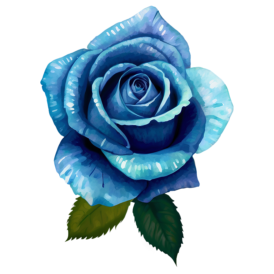 Watercolor Blue Rose Png Epk