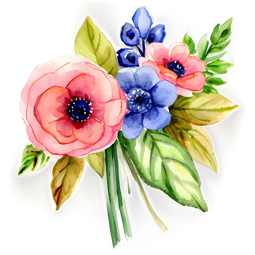 Watercolor Bouquet Illustration PNG 05252024 PNG with transparent background