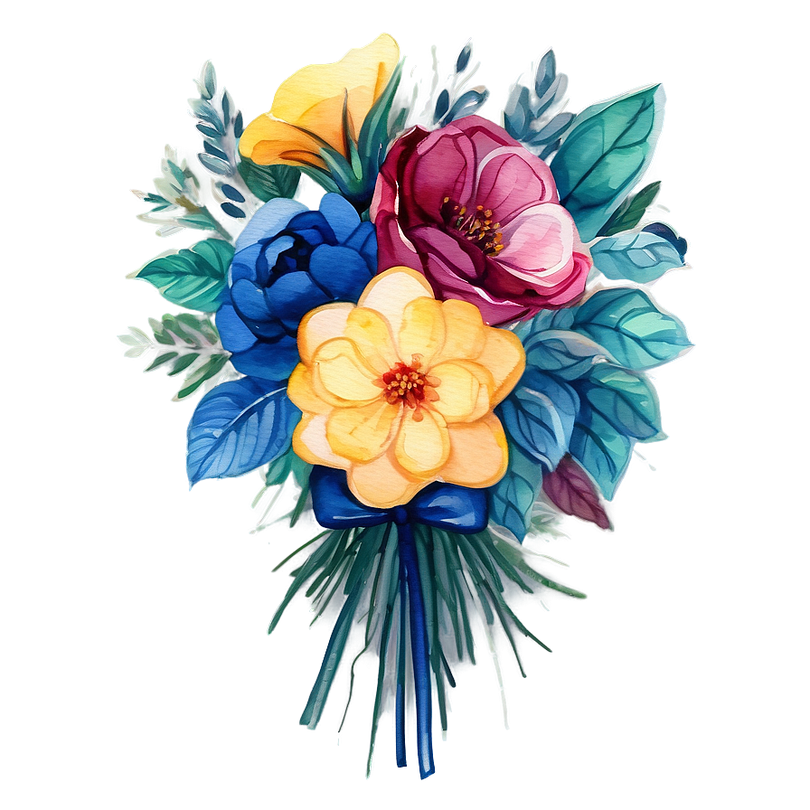 Watercolor Bouquet Illustration PNG 05252024 PNG with transparent background