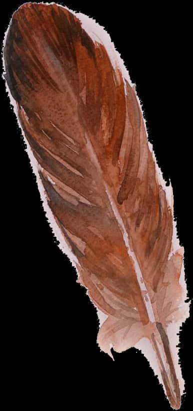 Watercolor Brown Feather Artwork