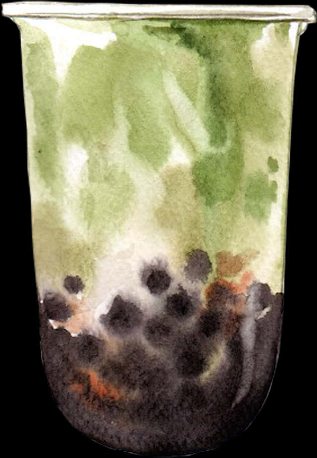 Watercolor Bubble Tea Art