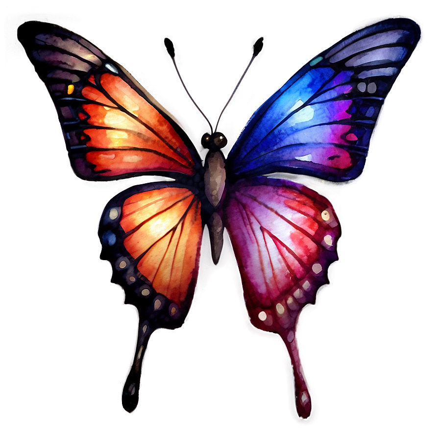 Watercolor Butterflies PNG 8 PNG with transparent background