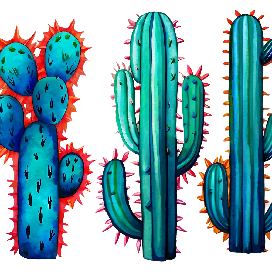 Watercolor Cactus Art Png Sfo31