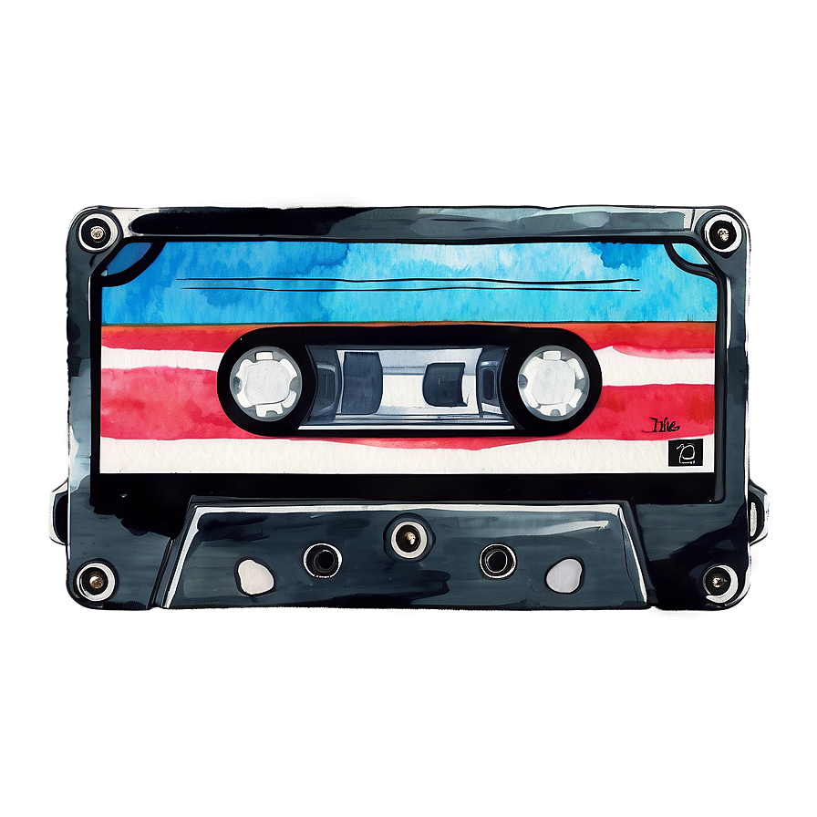 Watercolor Cassette Tape Png 80